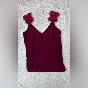 Willow & Root Lace Strap Deep Red Camisole